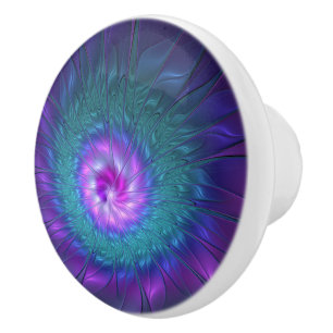 Abstract Floral Beauty Colourful Fractal Art Flowe Ceramic Knob