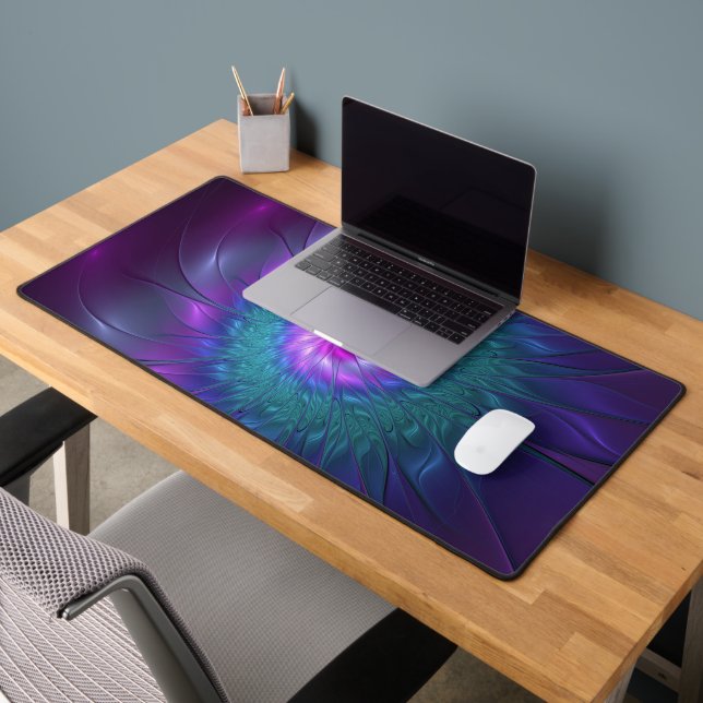 Abstract Floral Beauty Colourful Fractal Art Flowe Desk Mat (Office 2)
