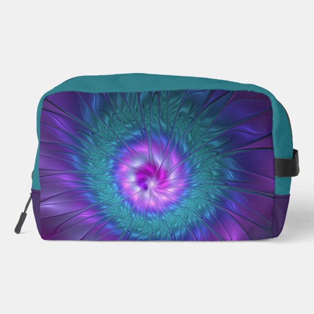 Abstract Floral Beauty Colourful Fractal Art Flowe Dopp Kit (Back)