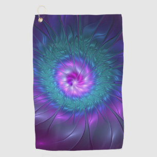 Abstract Floral Beauty Colourful Fractal Art Flowe Golf Towel