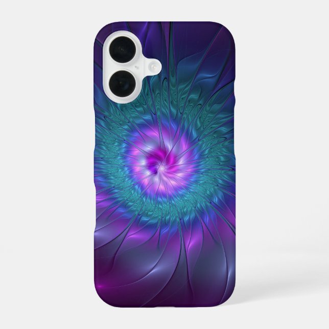 Abstract Floral Beauty Colourful Fractal Art Flowe iPhone 16 Case (Back)
