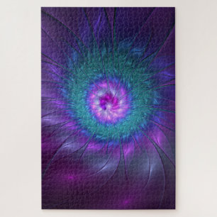 Abstract Floral Beauty Colourful Fractal Art Flowe Jigsaw Puzzle