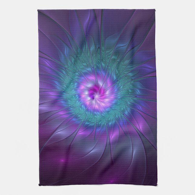 Abstract Floral Beauty Colourful Fractal Art Flowe Kitchen Towel (Vertical)