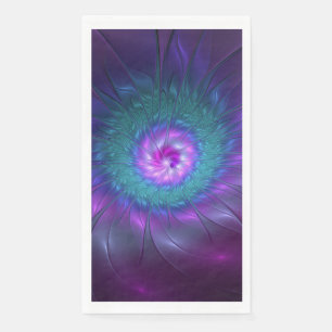 Abstract Floral Beauty Colourful Fractal Art Flowe Napkin