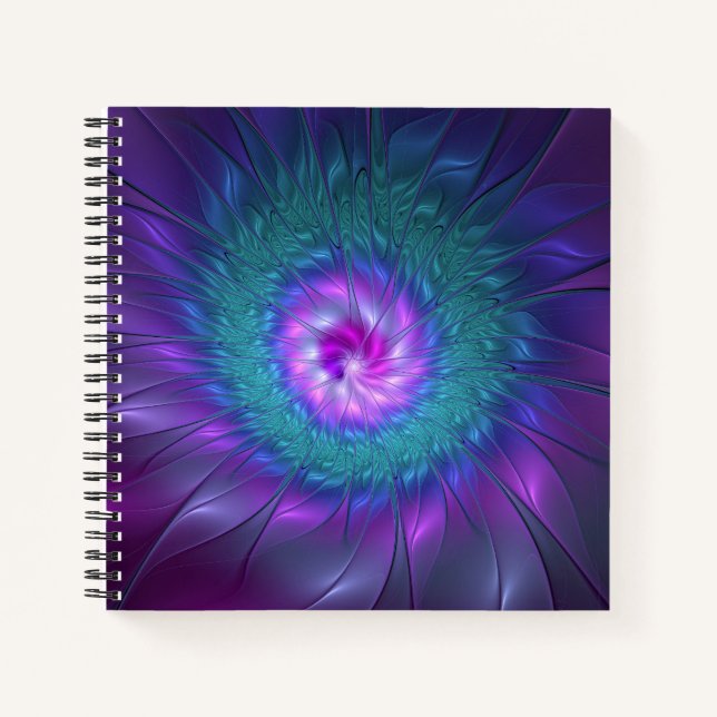 Abstract Floral Beauty Colourful Fractal Art Flowe Notebook (Front)