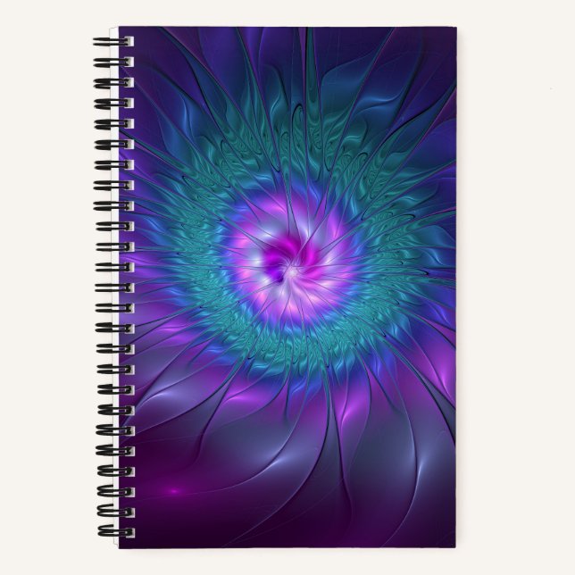 Abstract Floral Beauty Colourful Fractal Art Flowe Notebook (Front)
