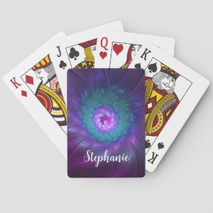 Abstract Floral Beauty Colourful Fractal Art Flowe Playing Cards