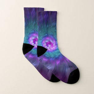 Abstract Floral Beauty Colourful Fractal Art Flowe Socks