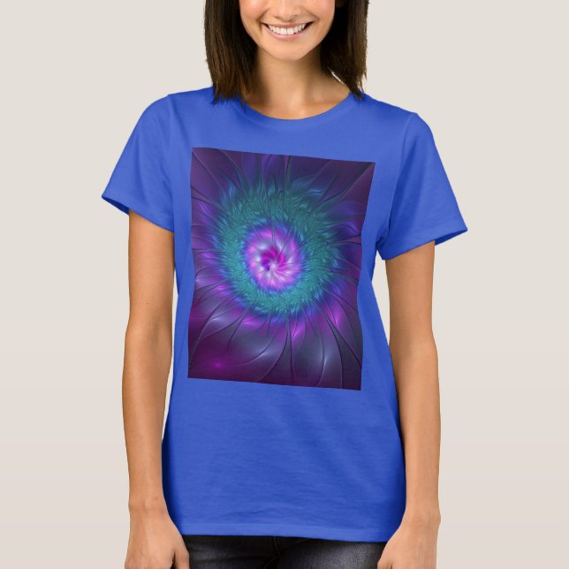 Abstract Floral Beauty Colourful Fractal Art Flowe T-Shirt (Front)