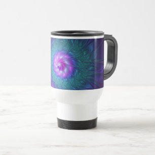 Abstract Floral Beauty Colourful Fractal Art Flowe Travel Mug