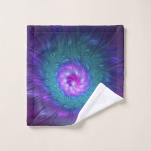 Abstract Floral Beauty Colourful Fractal Art Flowe Wash Cloth