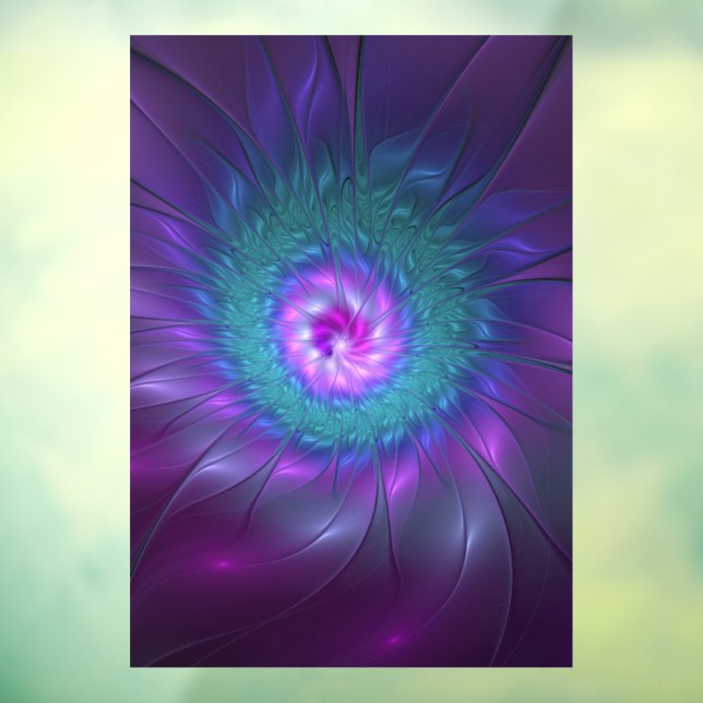 Abstract Floral Beauty Colourful Fractal Art Flowe Window Cling (Sheet 3)