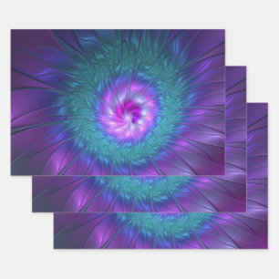 Abstract Floral Beauty Colourful Fractal Art Flowe Wrapping Paper Sheet