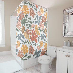 Abstract Floral & Birds Mid Century Modern Pattern