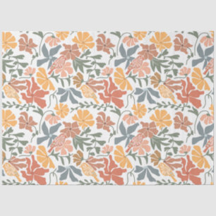 Abstract Floral & Birds Mid Century Modern Pattern Tissue Paper