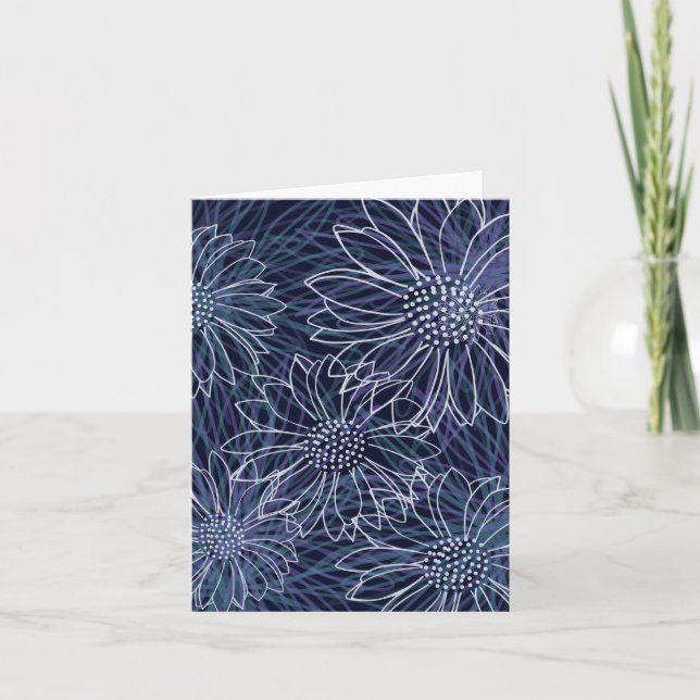 Abstract Floral Blank Note Card (Front)