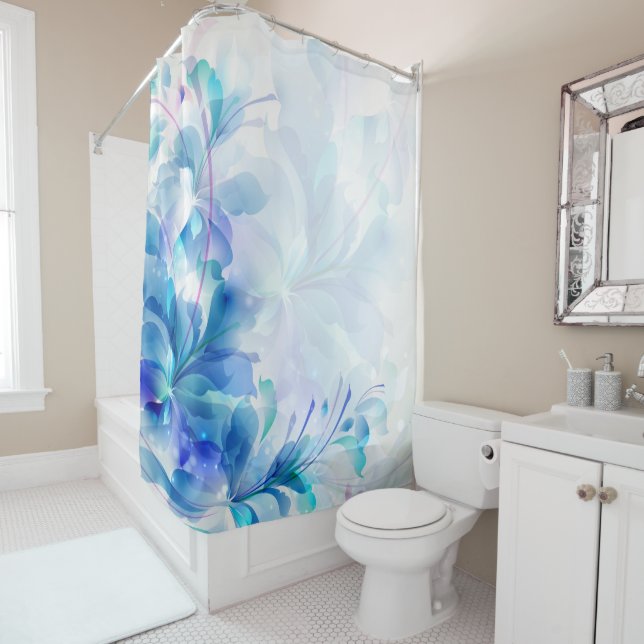 Abstract Floral Blue And White (In Situ)