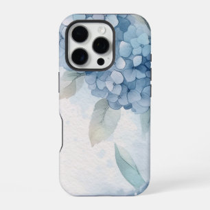 Abstract Floral Blue Hydrangea Flower iPhone 16 Pro Case