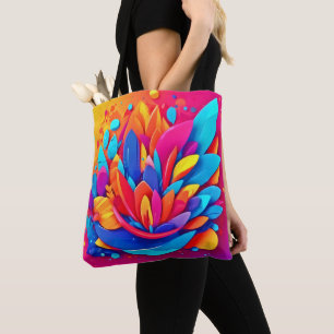 Abstract Floral Burst Tote Bag