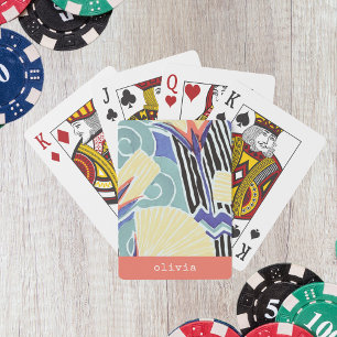 Abstract Floral by E.A. Séguy Personalized Name Playing Cards