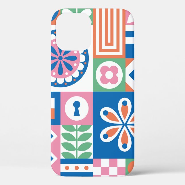 Abstract floral card. Seamless folklore pattern. S Case-Mate iPhone Case (Back)