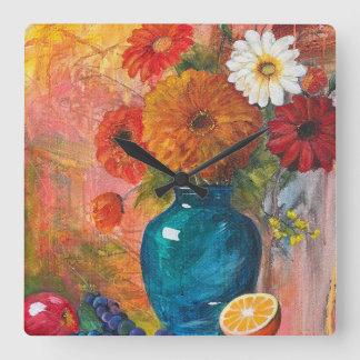 Abstract Floral Clock