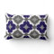 Abstract Floral Clover Pattern in Cobalt and Grey