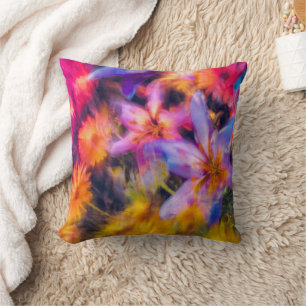 Abstract Floral colourful Throw Pillow