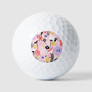 Abstract Floral: Creative Vintage Design. Golf Balls