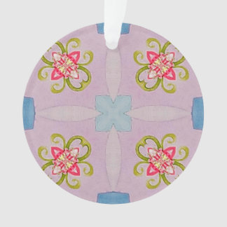 Abstract Floral Cross Acrylic Ornament