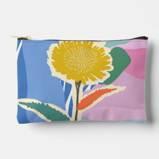 Abstract Floral Dandelion Color Blocks Modern  Accessory Pouch