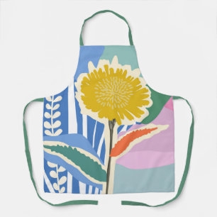 Abstract Floral Dandelion Colour Blocks Modern Apron