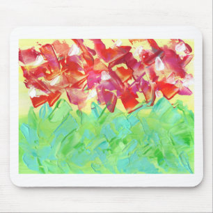 Abstract Floral Design from Original Painting Mouse Pad