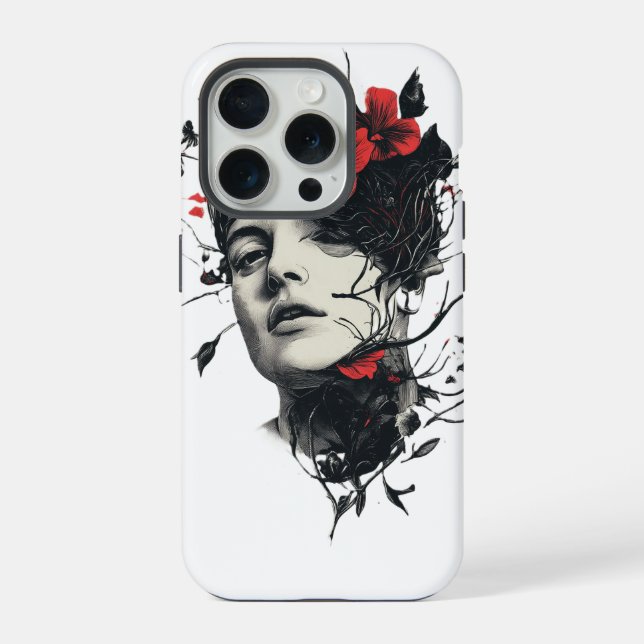 Abstract Floral Design iPhone Case (Back)