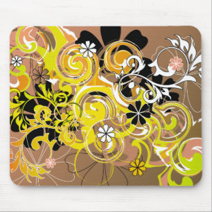 abstract floral design mouse pad