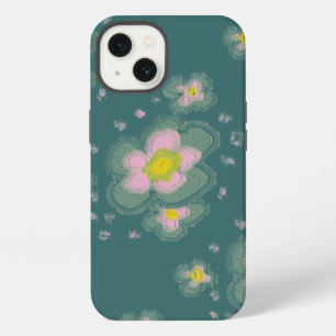 Abstract Floral Design (pink/teal) iPhone 13 Case