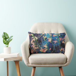 Abstract Floral Fantasy Lumbar Pillow