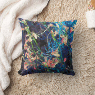 Abstract Floral Fantasy Throw Pillow