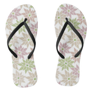 Abstract floral flowers romantic pattern cartoon r flip flops