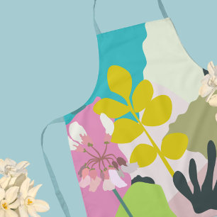  Abstract Floral Garden Colour Blocks Florist  Apron