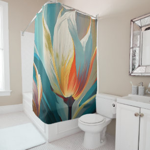 Abstract Floral Glow in Teal and Orange