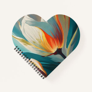 Abstract Floral Glow in Teal and Orange Notebook