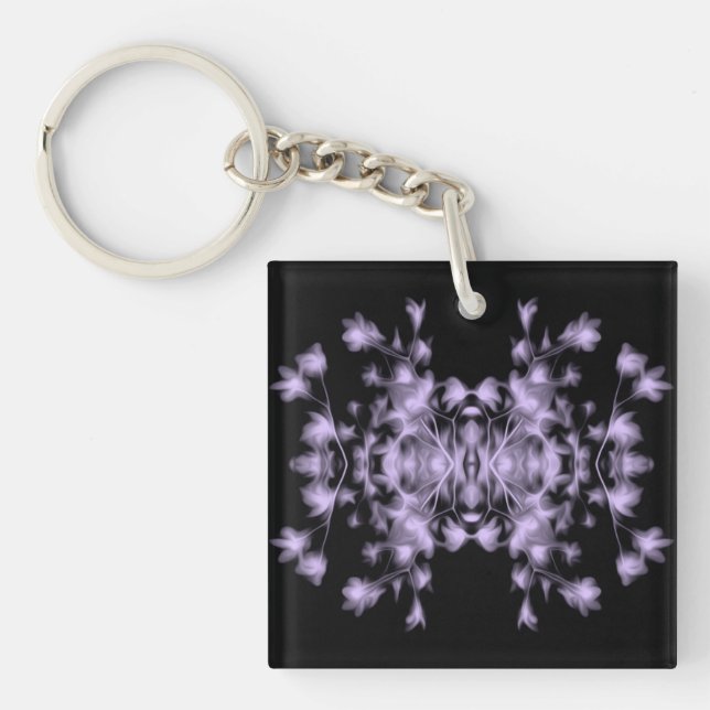 Abstract Floral Graphic Pattern Keychain (Front)