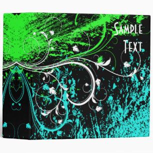 Abstract Floral Grunge Binder
