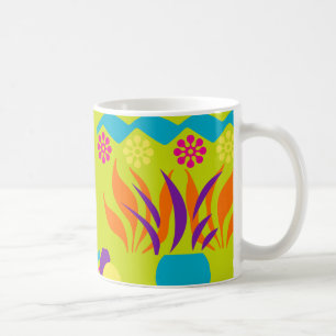 Abstract floral happy 11oz coffee mug