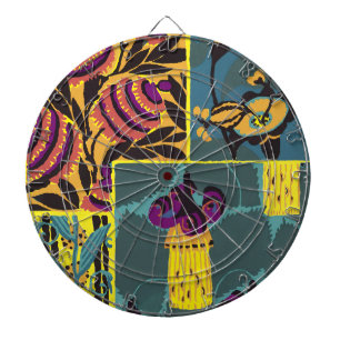 Abstract Floral Harmony Design Art Nouveau Dartboard