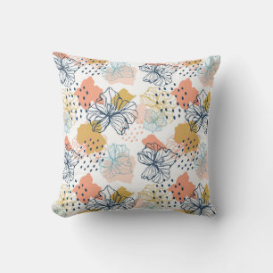 Abstract Floral Harmony Throw Pillow