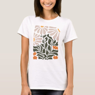 Abstract Floral Harmony with Natural Accents T-Shirt