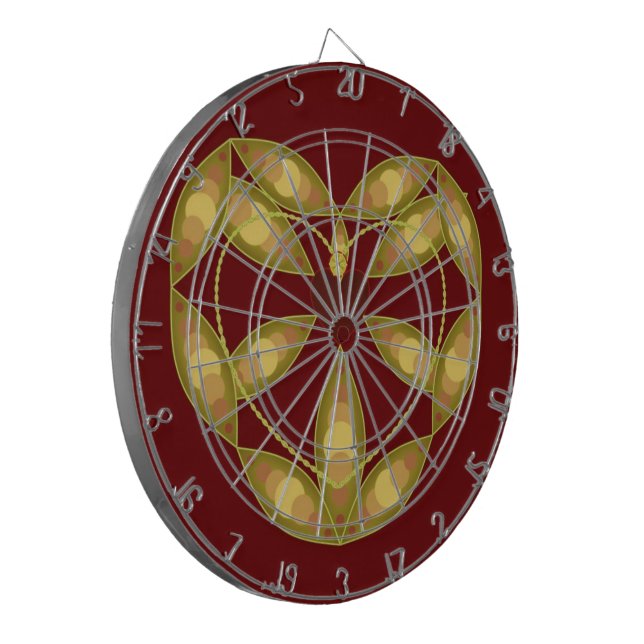 Abstract Floral Heart Dartboard (Front Left)