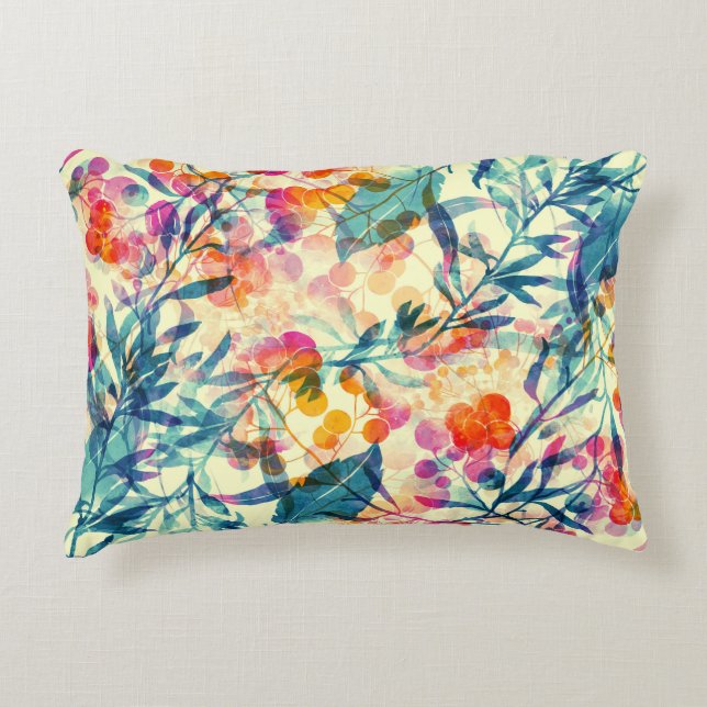 Abstract floral: herbs, flowers pattern. accent pillow (Front)